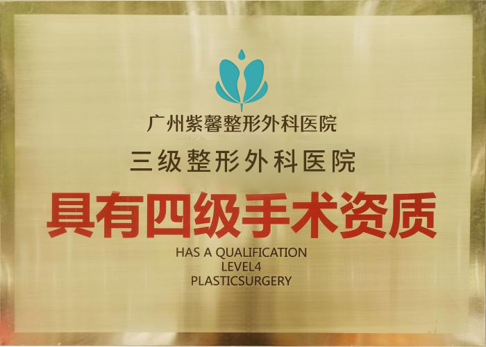 广州紫馨三级整形外科医院牌匾